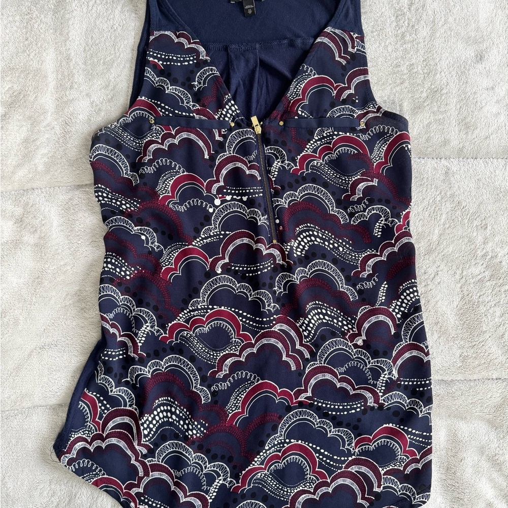 ⚠️Express Navy and Burgundy Patterned Tank Top⚠️